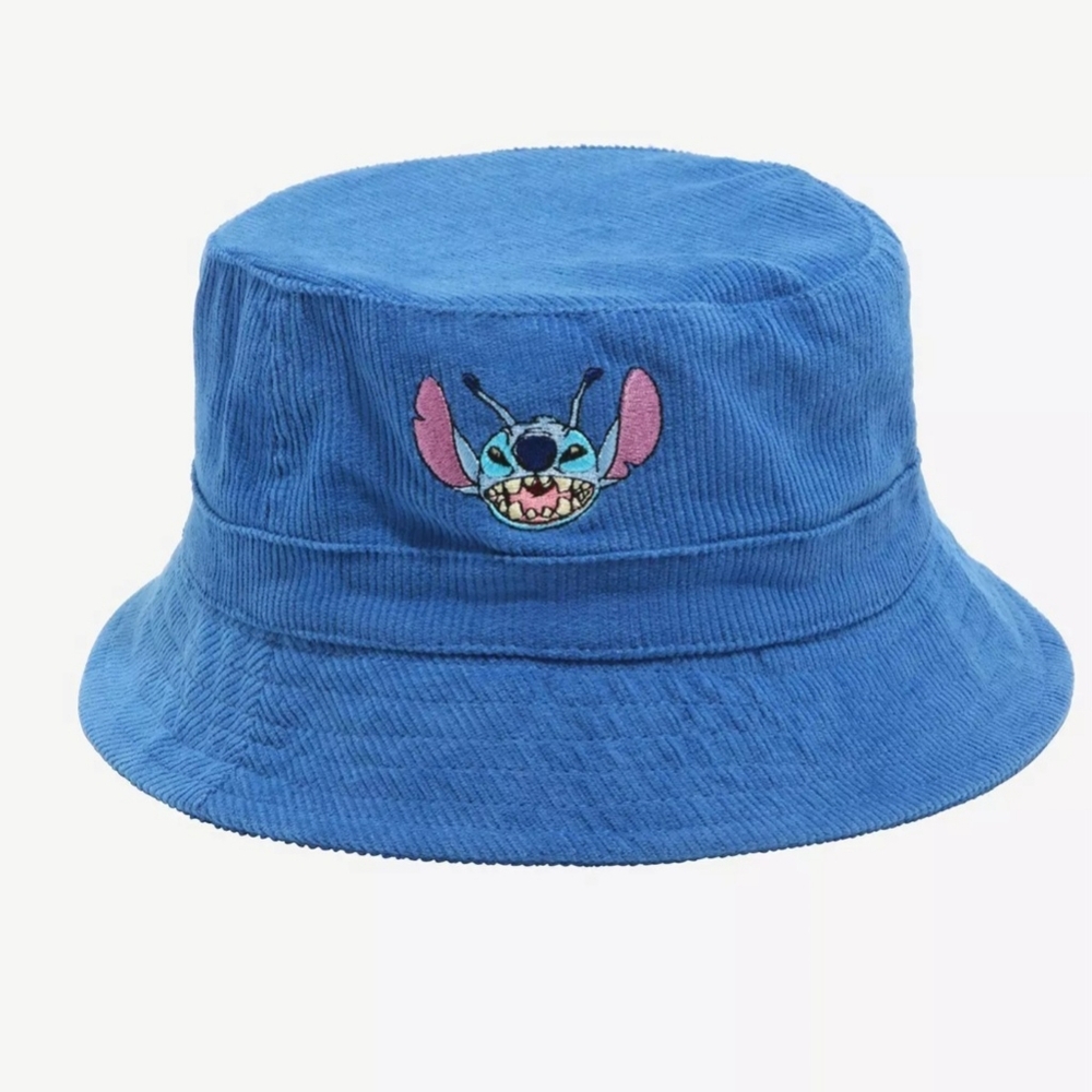 Disney Lilo And Stitch Blue Corduroy Bucket Hat M/L